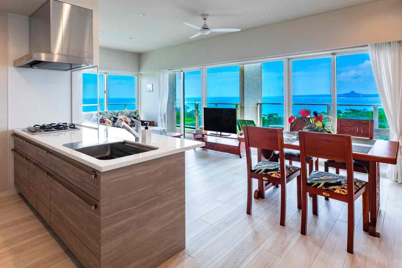[Condominium]  Ocean View Corner Residence in Motobu, Okinawa　The Etel Indigo   3 Bedrooms / 1 Bathroom