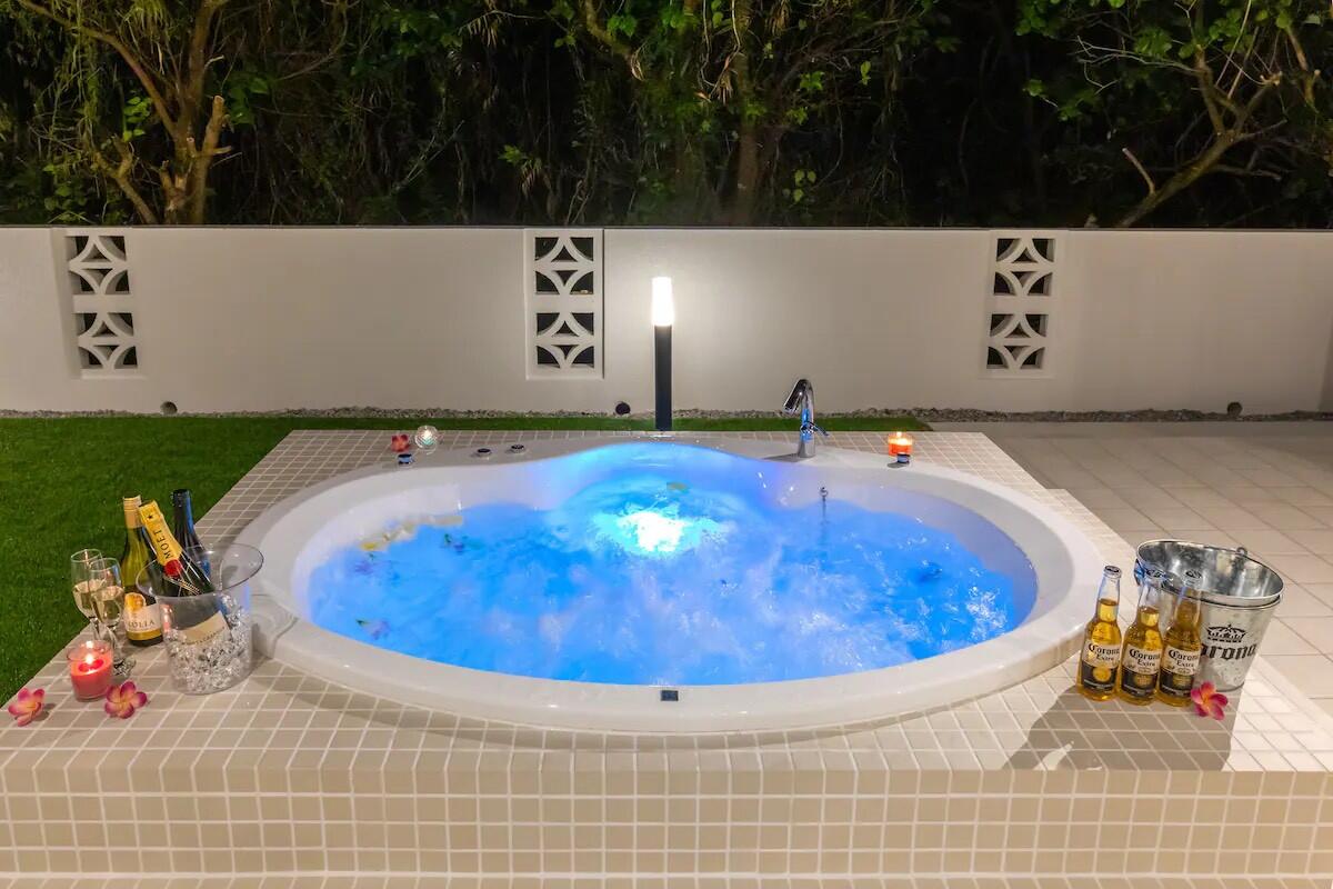 【Ocean Front Villa】今帰仁村古宇利島 宿泊運営中VILLA  Carmus  室外ジャグジー　システムキッチン　2LDK　宿泊運営・企業保養所・セカンドハウスに