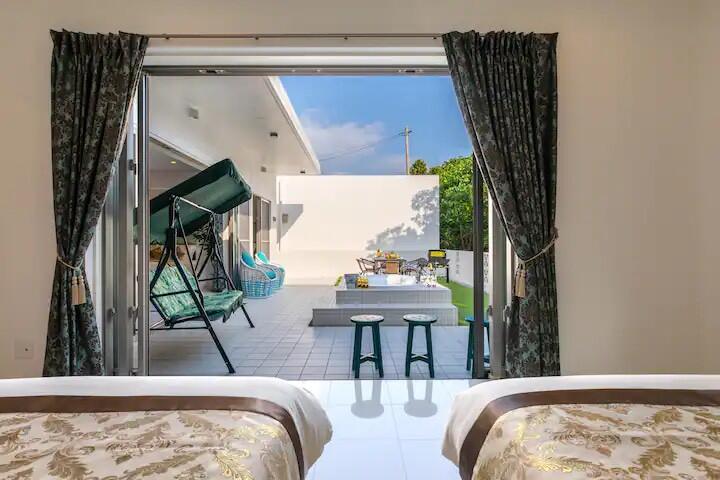 【Ocean Front Villa】今帰仁村古宇利島 宿泊運営中VILLA  Carmus  室外ジャグジー　システムキッチン　2LDK　宿泊運営・企業保養所・セカンドハウスに