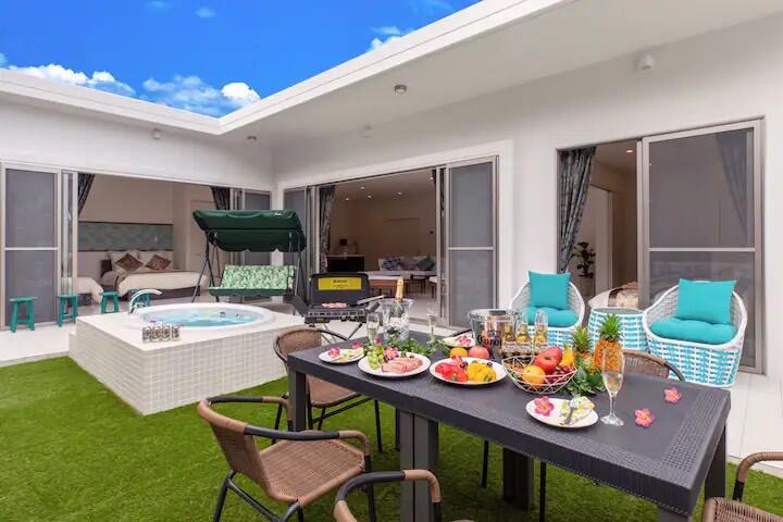 【Ocean Front Villa】今帰仁村古宇利島 宿泊運営中VILLA  Carmus  室外ジャグジー　システムキッチン　2LDK　宿泊運営・企業保養所・セカンドハウスに